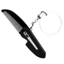 Foldable Comb Keychain With Small Mirror For Men Travel And Beard
