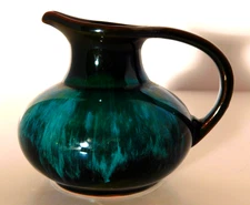 Blue Mountain Pottery BMP Blue Green Vase Creamer Canada 4"