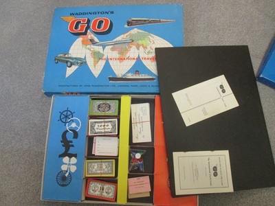 GO - INTERNATIONALES REISESPIEL - 60ER JAHRE WADDINGTONS - BRETTSPIEL - KOMPLETT L2