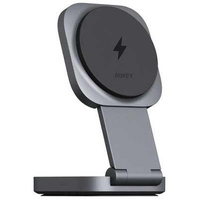 AUKEY MagFusion L Qi2 15W Magnetic Wireless Charging Stand Aluminum
