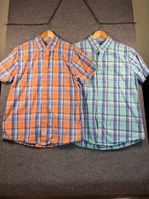 Izod Saltwater Relaxed Classics Mens S/S Button Down Shirt Size Large Lot of 2