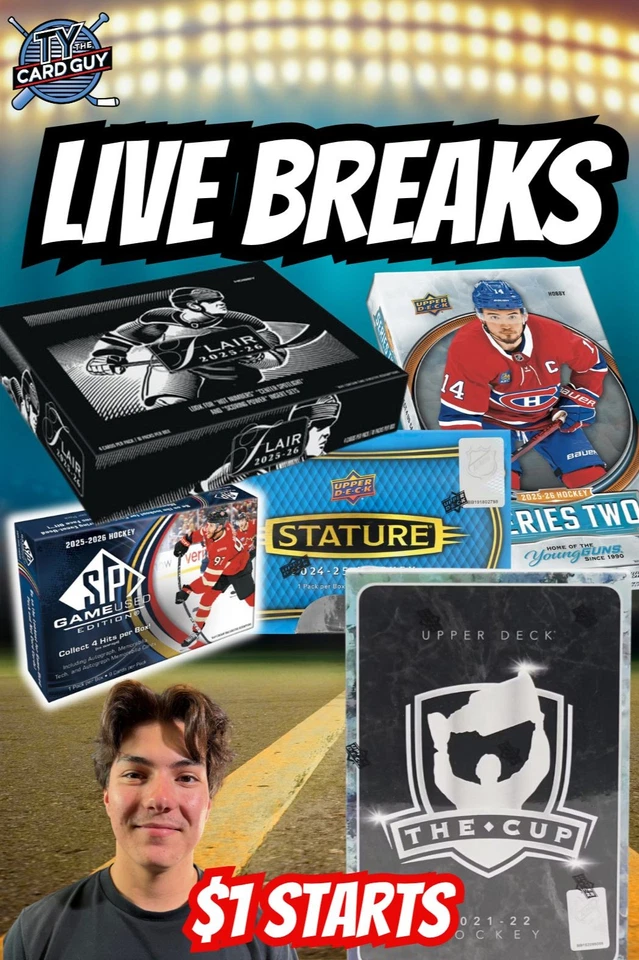 🚨$1 Starts - FRIDAY Hockey Card Breaks!!🚨