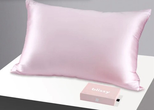 Blissy 22-Momme 100% Mulberry Silk Pillowcase Pink- Queen Size 20x30"
