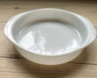 VTG UPPERCASE PYREX 8" Round Cake Dish Pan ~ #221 Solid White Opal Milk Glass