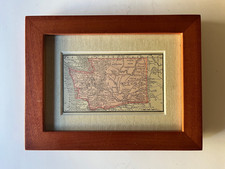 1887 WASHINGTON Pocket Atlas State Map Framed w/Mat SEE DESCRIPTION