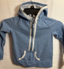 Girls' Lace Trim Hoodie Light Blue Eyelet Size 5 Cottagecore Farm Girl