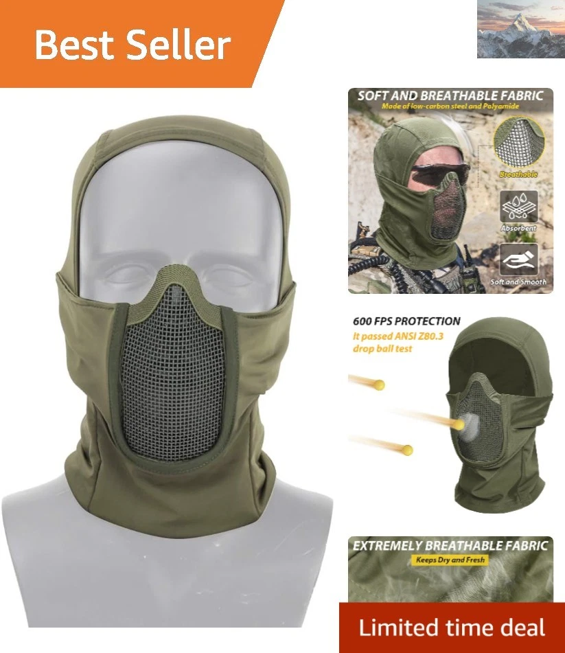 Breathable Full Face Balaclava Mask - 600 FPS Protection for Tactical Sports