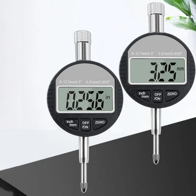 Digital Dial Indicator 0.01mm/0.0005'' Probe Gauge Range 0-12.7mm Measuring