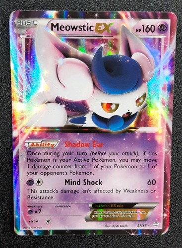 Pokemon TCG Meowstic EX Holo Generations English 2016 Moderately Played 37/83