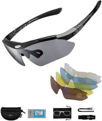 ROCKBROS Occhiali da Sole Ciclismo per Bicicletta MTB 5 Lenti Nero | eBay