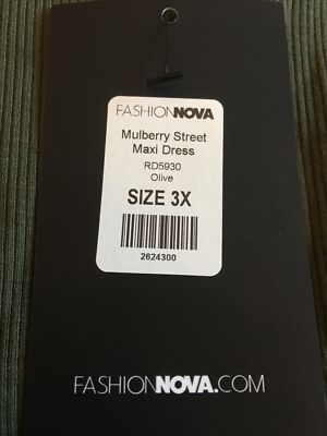 Fashion Nova Mulberry Street Maxi Dress Size 3X in Olive | eBay