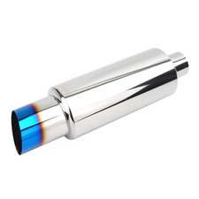 Hiwowsport 3 Jdm Titanium Burnt N1 Tip Stainless T-304 Exhaust Muffler 2 Inlet