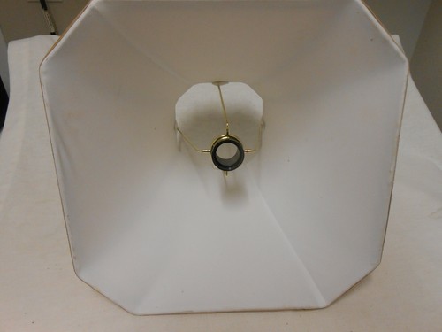 BEIGE Lampshade Rectangular Cut-Corners - Lamp Shade Shantung Silk 10 1/2" - Picture 5 of 7