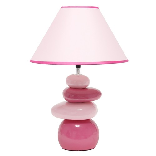 Simple Designs LT2007-HPK Chrome Mini Table Lamp – Hot Pink Fabric Shade, No Bulb Included