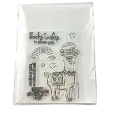 Simon Says Stamps WOOLY LUCKY sss101978 Clear Polymer St. Patricks Day Llama