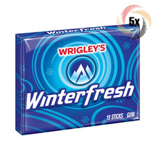 5x Packs Wrigley's Winterfresh Flavor Natural Slim Pack Gum 15 Sticks Each