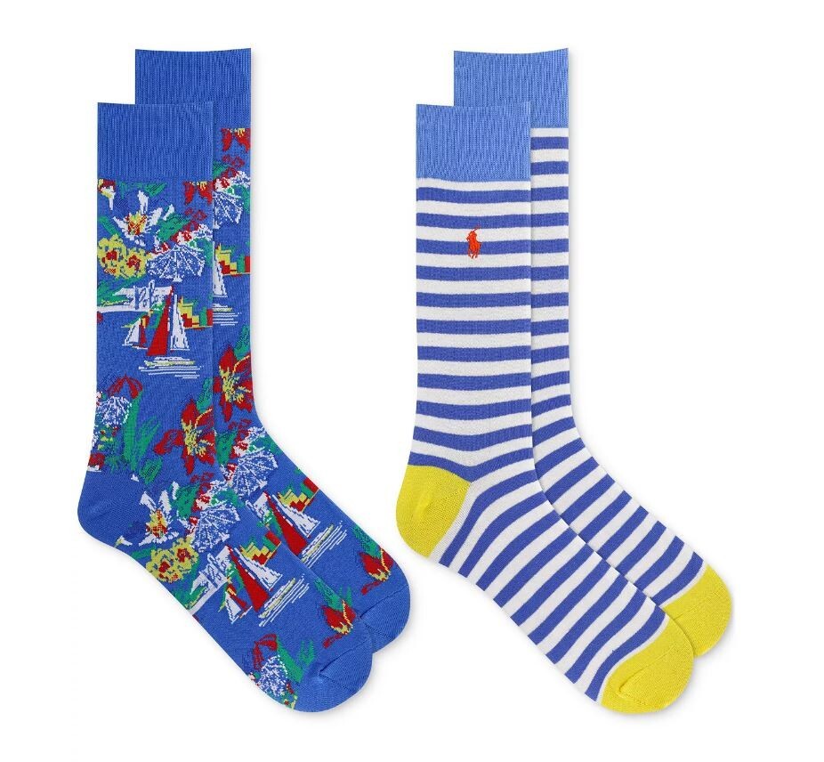 PONY Polo Ralph Lauren Uomo Sur La Plage Calze Scenic Confezione da 2 Scarpa Taglia 6 12.5 #2 2