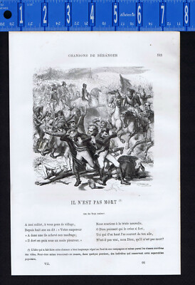 Napoleon - He is Not Dead - IL N EST PAS MORT - 1866 Beranger Woodcut