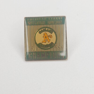 OAKLAND ATHLETICS 1989 CHAMPIONS WESTERN DIVISION OFFICIAL BASEBALL  Pin Badge