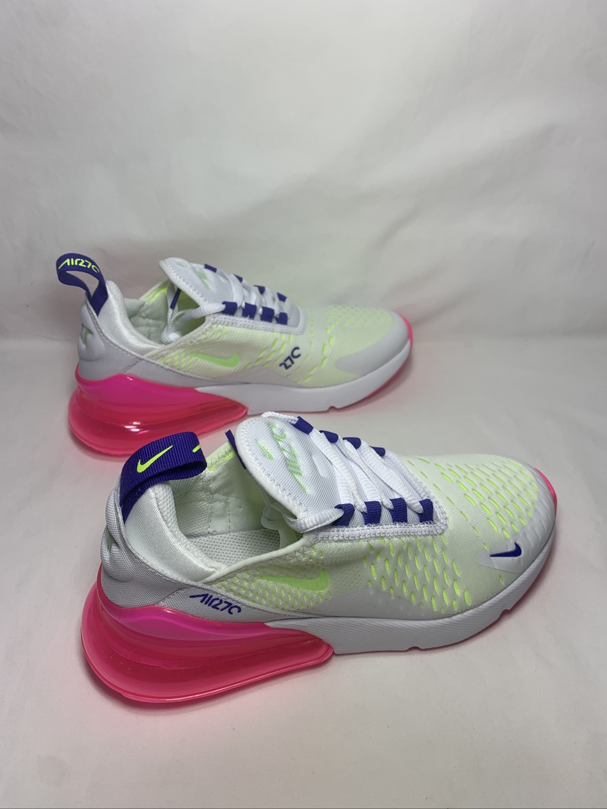Size 6 Nike Air Max 270 White Pink Blast Volt 21 For Sale Online Ebay