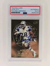 Leon Lett #80 Signed Autograph Auto 1995 Fleer Ultra Gold Football Card PSA DNA