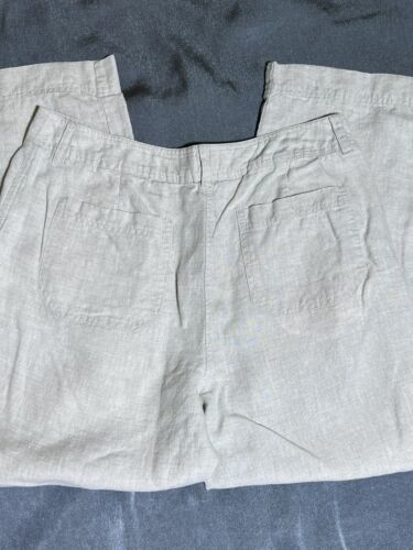 Jones New York Sports 100% Linen Pant Women’s Sz. 8 Wide Leg Button - Picture 3 of 4