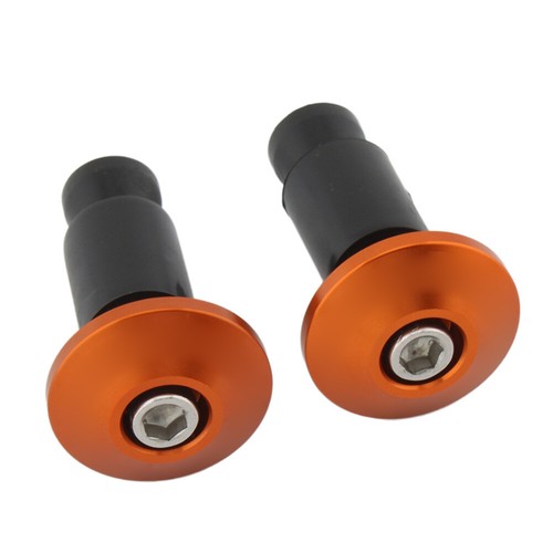 2pcs Orange Dirt Bike 7/8'' 22MM Handle Bar End Handlebar Grips Cap Plugs Slider - Picture 5 of 13