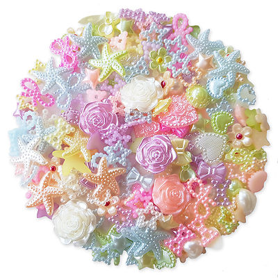 10pcs Pastel Flower Mix Resin Flatback Cabochon Embellishments Kawaii Craft