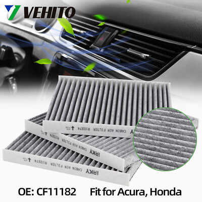 VEHITO 3PCS Cabin Air Filter for Honda Civic, Cr-V, Fit, Hr-V, Insight CF11182