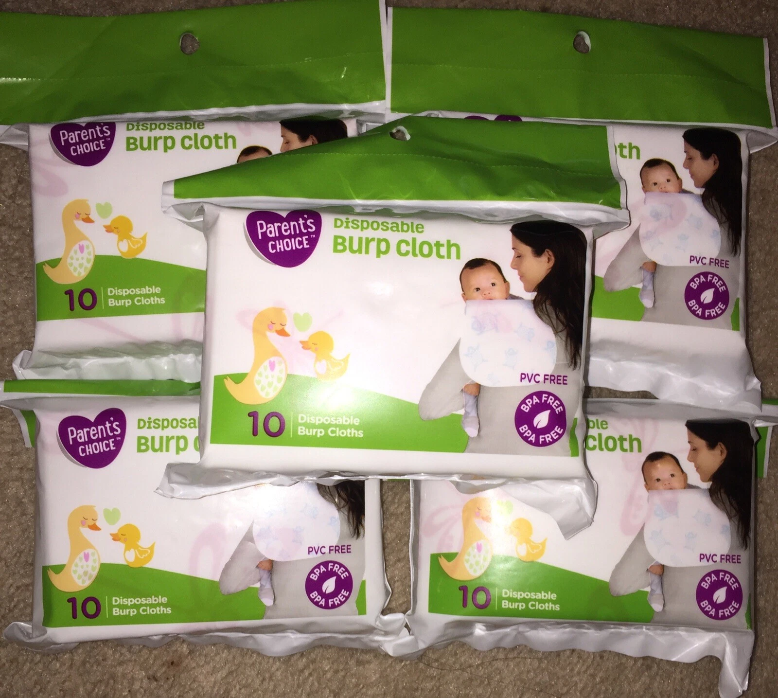 Parents Choice Disposable Burp Cloths Or Bibs Lot Of 5