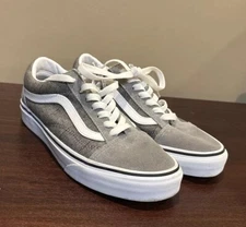 Vans Old Skool Suede & Canvas Grey White Sz Mens 4 Womens 5.5 Shoes Lace Up EUC