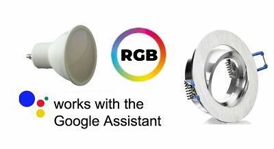 3xSmart Home Led Einbauspot alu gebürstet+5Watt GU10 RGB+CCT APP/Alexa/Google