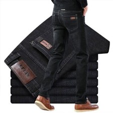 2023 Straight Denim Pants Men's Jeans Business Casual Elastic Male Trousers