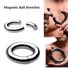 Magnetic ball stretcher stainless steel scrotum metal Chastity ring Enhancer MEN