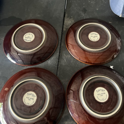  Sango NOVA BROWN 4933 7 5/8” Salad/Bread Plates, Set of4 Plates - Picture 4 of 5