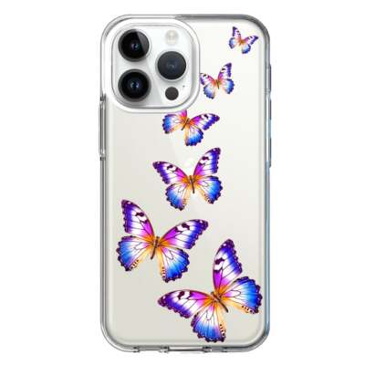 Mundaze Case for Apple iPhone 12 Pro Max Purple Blue Butterflies