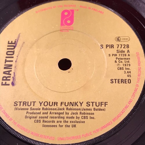 FRANTIQUE Strut Your Funky Stuff 1979 UK 7" vinyl single 45 Get Serious original