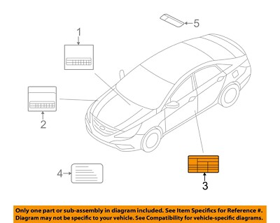#ad #ad KIA OEM 11 13 Optima Labels Tire Pressure Info Label 052032T500 $3.80