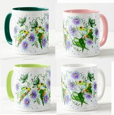 Frosch in Blumen Passionsblume Tiere Aquarell Kunst farbig Becher Tasse