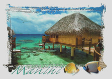 Overwater Bungalow of the Hotel Manihi Pearl Beach Resort Postcard