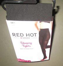 RED HOT by SPANX~Size 1~1837~Black Built-In Shaper Short Shaping Tights