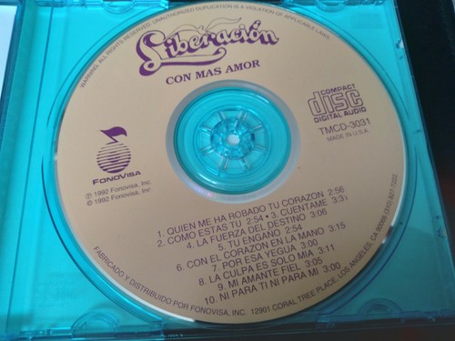 Liberacion- Con Mas Amor- 1992 Fonovisa- Muy Buen Buen Estado- Raro - Foto 3 di 3