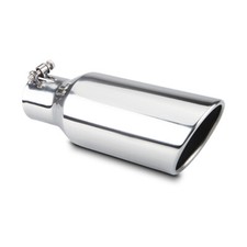 Stainless Steel Exhaust Tip Rolled Edge 2.5 Inlet 4 Outlet 12 Long Tailpipe