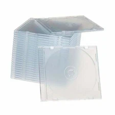 25 Slim 5.2mm Single CD Disc Storage Jewel Case Clear Cover Frost Clear Base