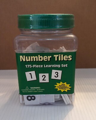 EU867430 Number Tiles, by Eureka - 175-Piece Learning Set in a Tub - For Ages 3+