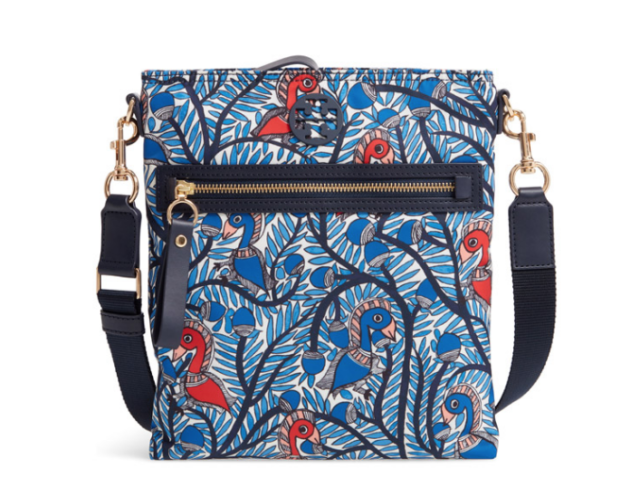 Tory Burch NEW Tilda Blue Wild Printed Swingpack Crossbody Zip Strap Nylon Logo | eBay