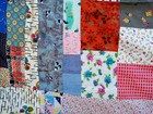 Quilt Top Homemade Hand Stitched Block Pattern Approximately 74"x94" — photo 7