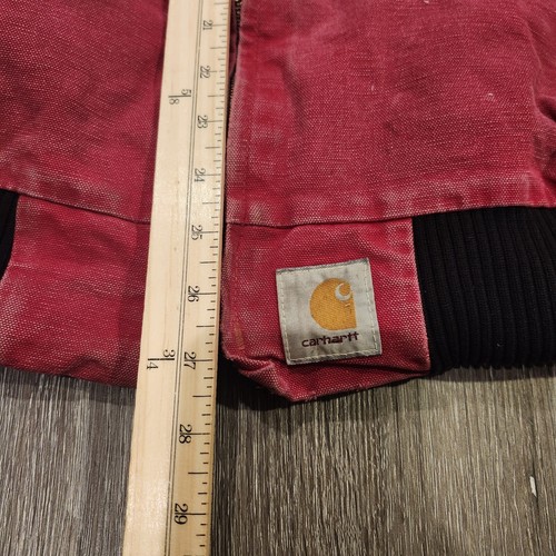 Vintage Carhartt Jacket Mens Large 90s Red J13 Santa Fa Zip Up Quilted Lined - Picture 5 of 24