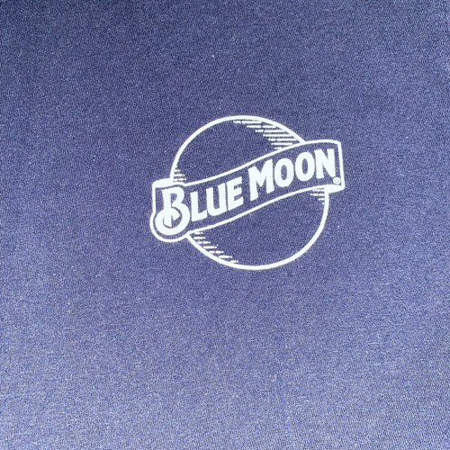 Blue Moon Beer Navy Blue T-Shirt Size Med Double Sided Tee Luv Denver Colorado - Picture 2 of 7