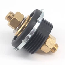 Blk Battery Terminal Bulkhead Feed-Thru Panel Negative Connector Post 3/8" Stud